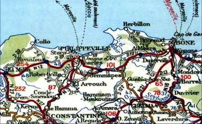 Carte Touristique de Collo  1957